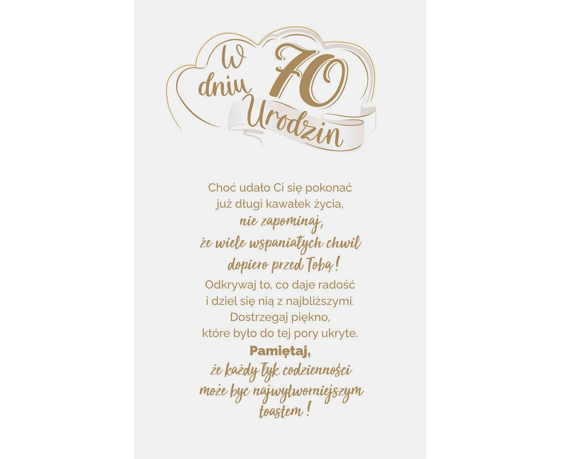 70th Birthday Card, Wine glasses, 13x20,5 cm